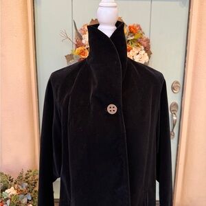 Vintage Black Velvet Evening Coat
